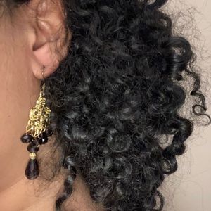 Plum drop chandelier earrings